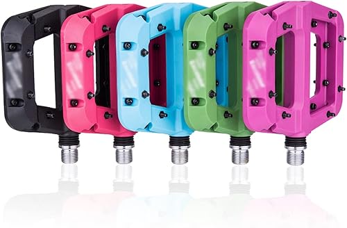 Miniatura 5 de Rwlre Pedales de bicicleta, pedal de bicicleta MTB de nailon con 2 rodamientos compuestos 916 pedales de bicicleta de montaña antideslizantes de