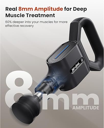 Miniatura 5 de BOB AND BRAD Pistola de masaje con correa de masaje para difícil acceso, masajeador de percusión y compresión de doble modo para recuperación