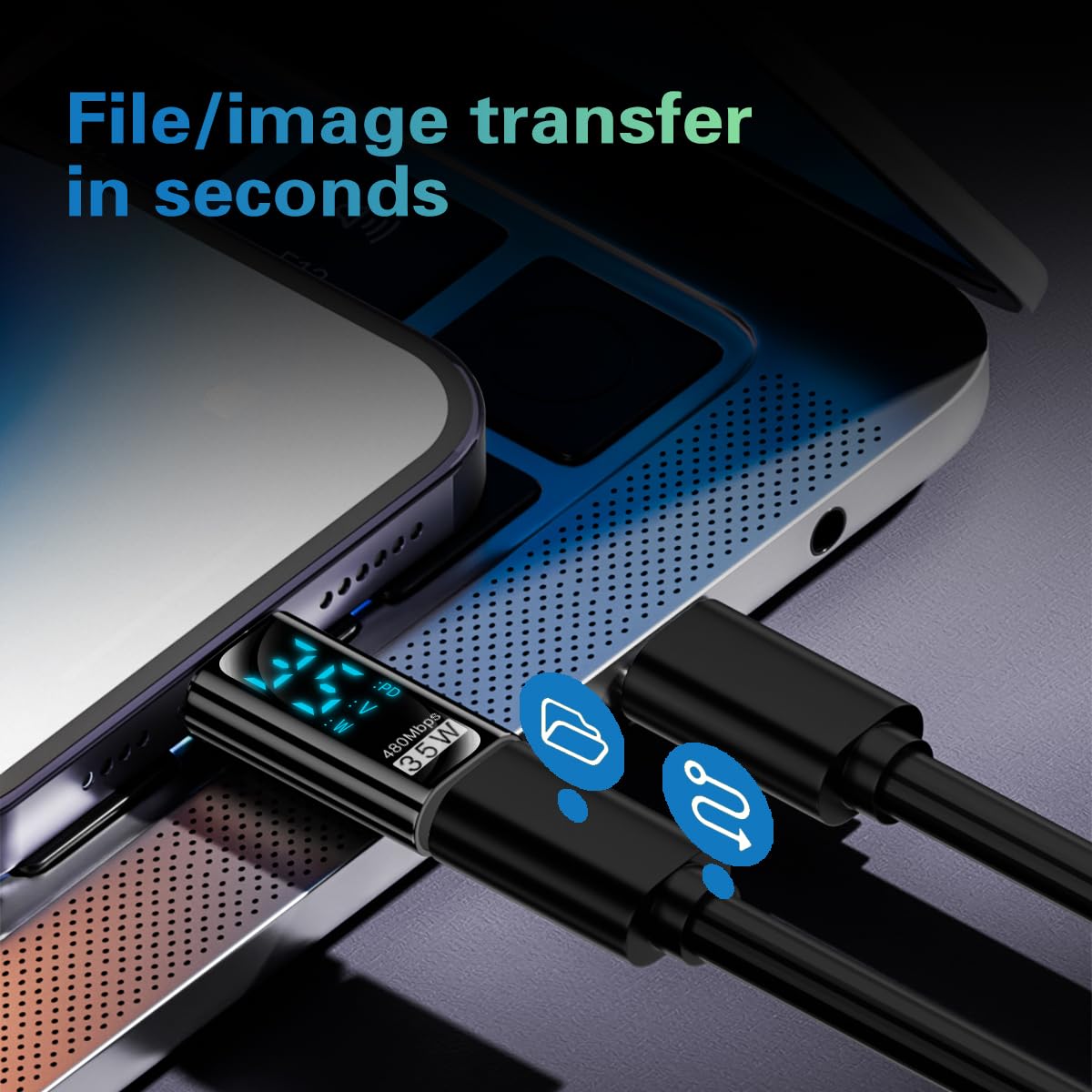 2 Adattatori Da USB-C A Lightning Con Display LED, Supporto Ricarica Rapida PD 35W E Sincronizzazione Dati, Compatibile IPhone E IPad