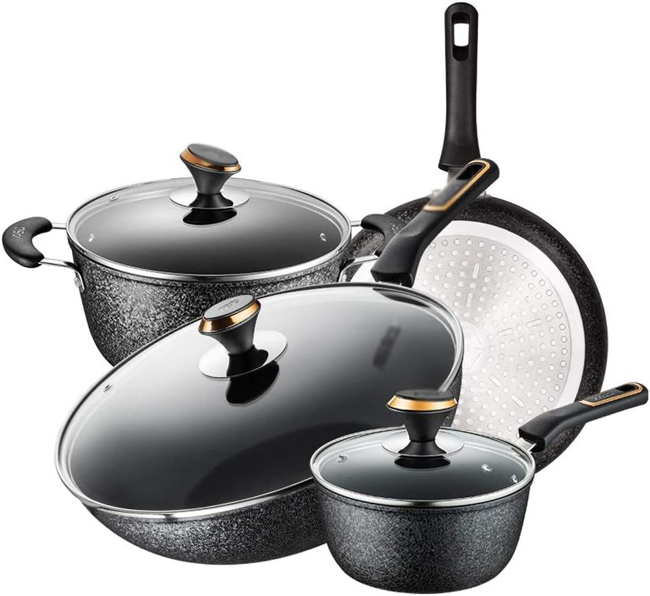 Aluminum Alloy Non Stick Pot Set Multi Functional Cooking Utensils for Household Kitchens Cookware