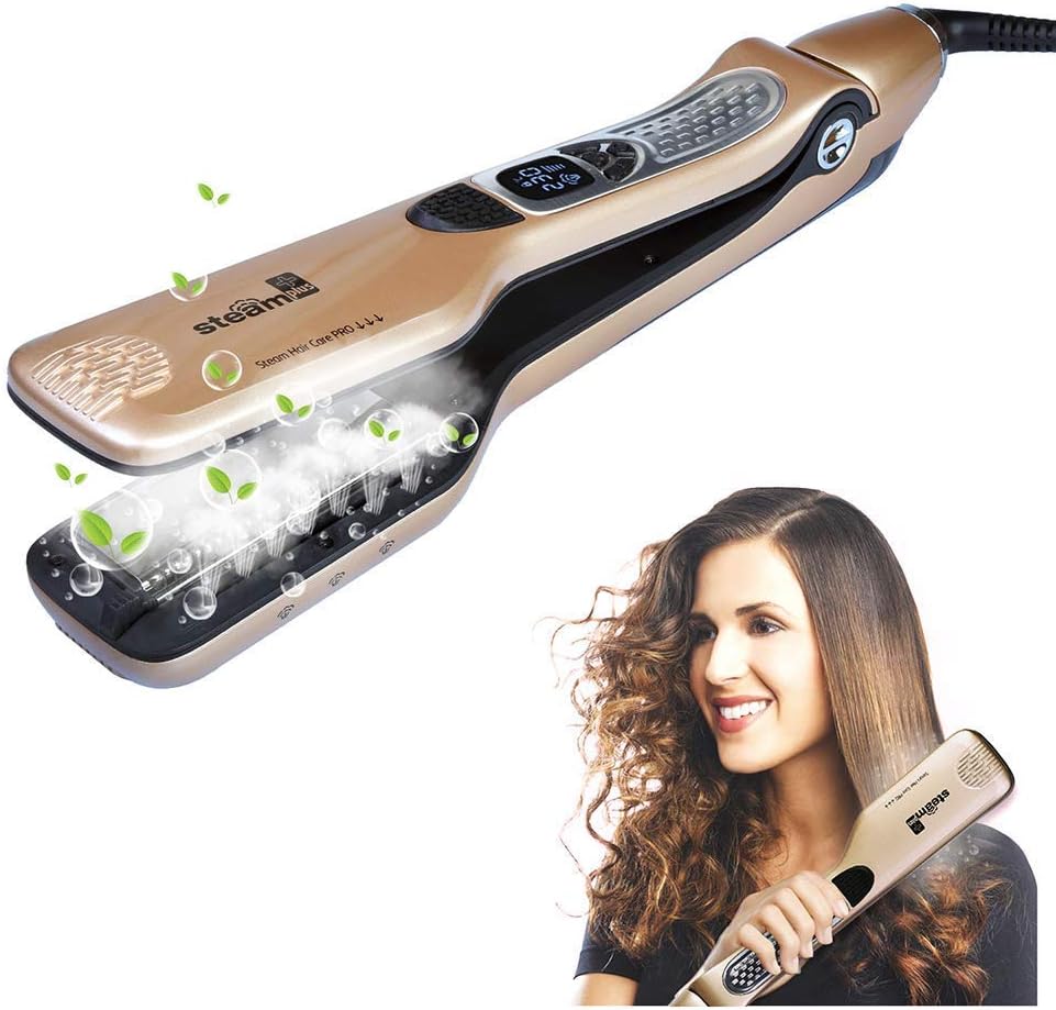 iGutech Professional Flat Iron Hair Straightener with Spray Ceramic Tourmaline, Anti-Scald comb, Adjustable Temp and Auto-off function