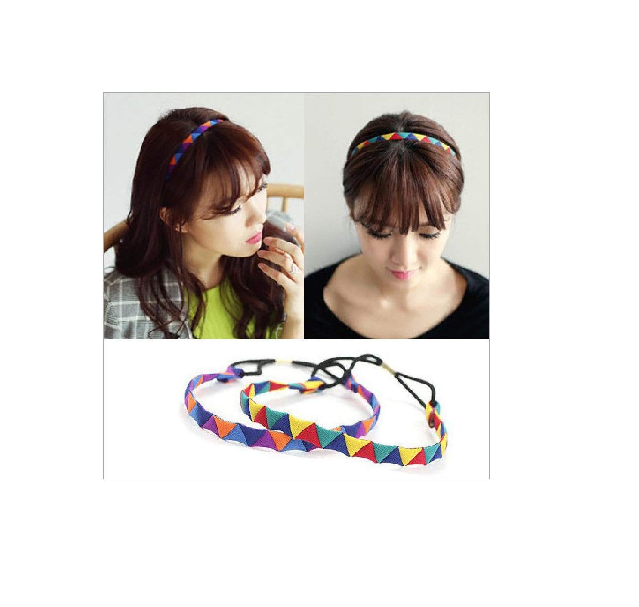 El Regalo Splicing Triangle Geometric Hair Band/Hair Head wear Accessories for Girls (Set of 2 (Pattern 1 + Pattern 2)) (B07PRKRNCK) Amazon Price History, Amazon Price Tracker