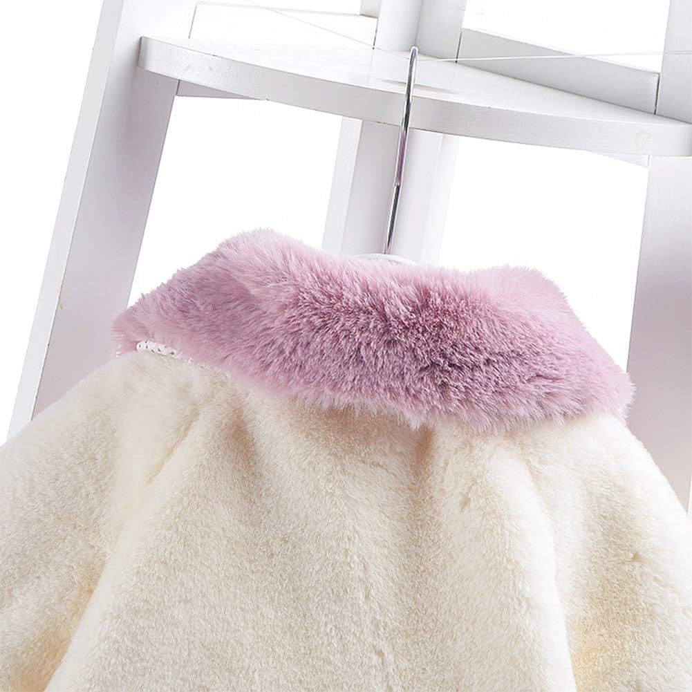 Aivtalk Baby Girls Winter Fur Cape Coat Thick Jacket Cute Pom Pom Warm Outerwears