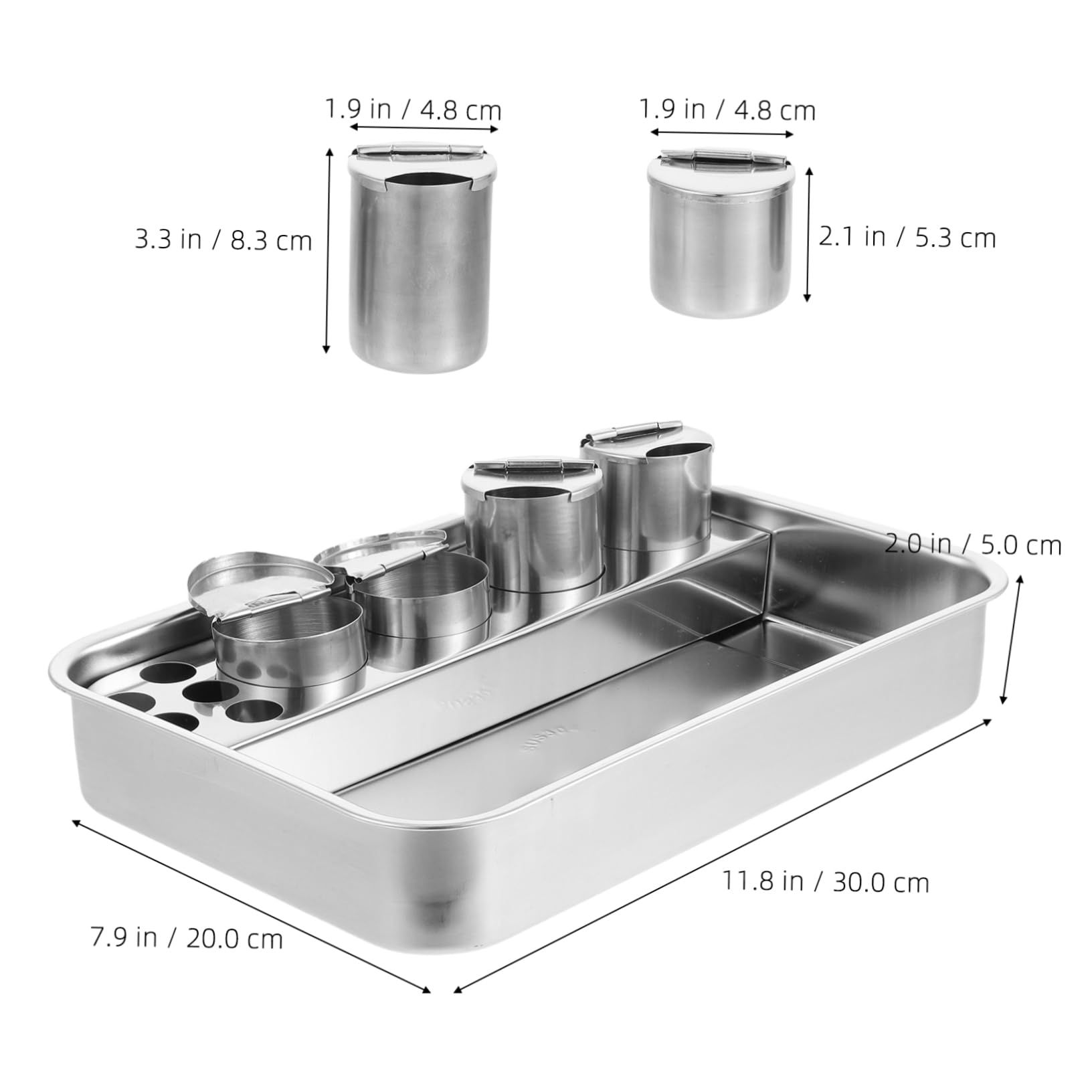 Cabilock Bandeja Rectangular De Acero Inoxidable Enfermería Resistente y Espaciosa Para Almacenamiento y Cambio De Instrumentos Médicos Hospital y Clínica