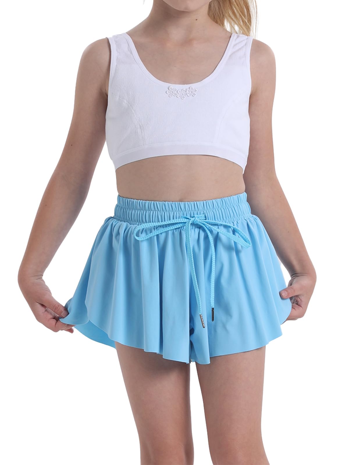 Flowy Shorts for Teen Girls Athletic Running Youth Butterfly Shorts