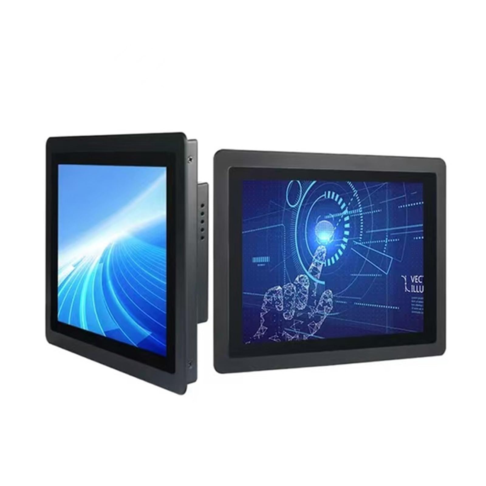 Monitor industriale impermeabile frontale da 17 pollici 1280x1024 con schermo touch capacitivo, porta VGA/DVI/HDMI, montaggio a parete(VGA DVI USB)