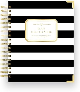 Day Designer 2027 Weekly & Monthly Planner, 7.4"x 9.5", Black Stripe