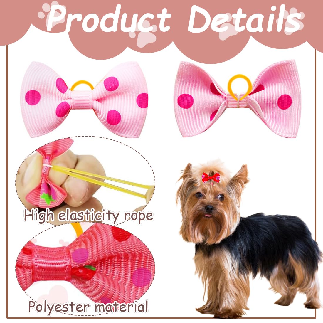 Accessori per cani 35 fiocchi per pelo cane toelettatura feste