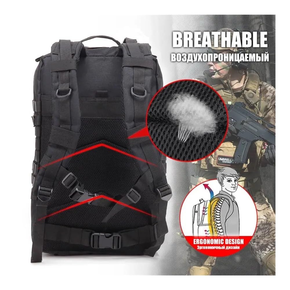50 l Herren-Rucksäcke, Outdoor-Reisetaschen, Outdoor-3P-Schulrucksack, EDC MOLLE-Pack für Trekking, Jagd