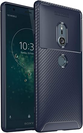 Case Collection Cubierta con dise?o de Fibra de Carbono para Sony Xperia XZ2 Fundas Agarre c?modo Ajuste ce?ido Gel TPU Suave Goma Antideslizante para Funda Sony Xperia XZ2