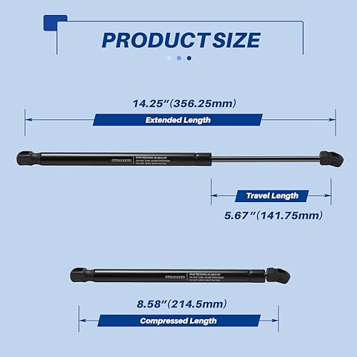 Miniatura 4 de OTUAYAUTO Puntales de capó delantero  Repuesto para Hyundai Sonata 2015-2017 (excluyendo híbrido), soporte de elevación, varillas de resorte de gas,