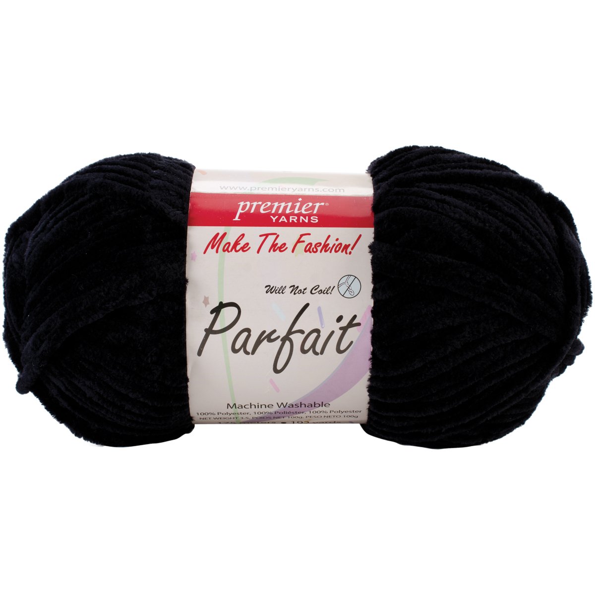 Premier Yarn Parfait Solid Yarn, Black, 3 Pack