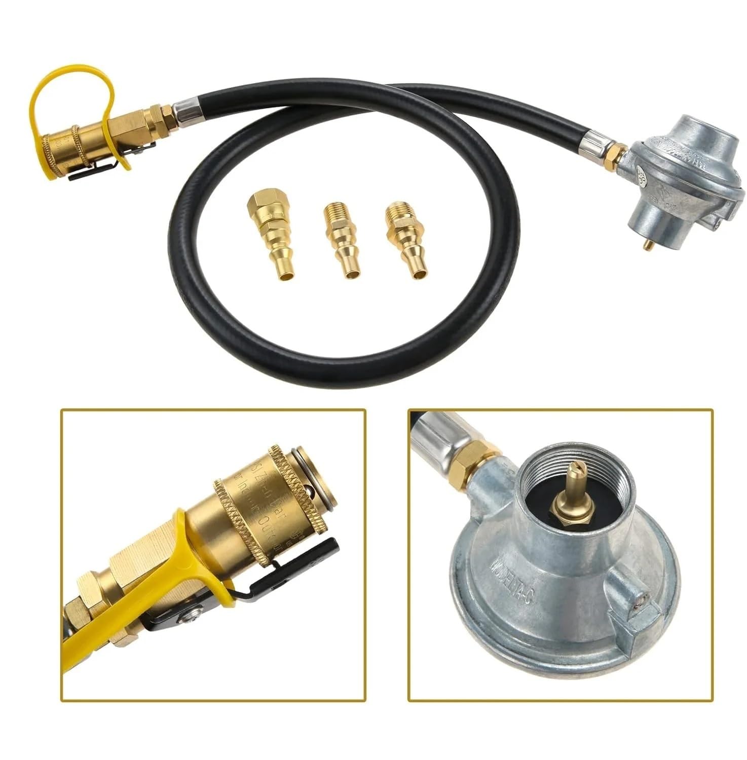Regulador de gas tanque propano baja presión 1 lb con cierre conexión rápida 1/4 "para chimenea calentador parrilla Camper