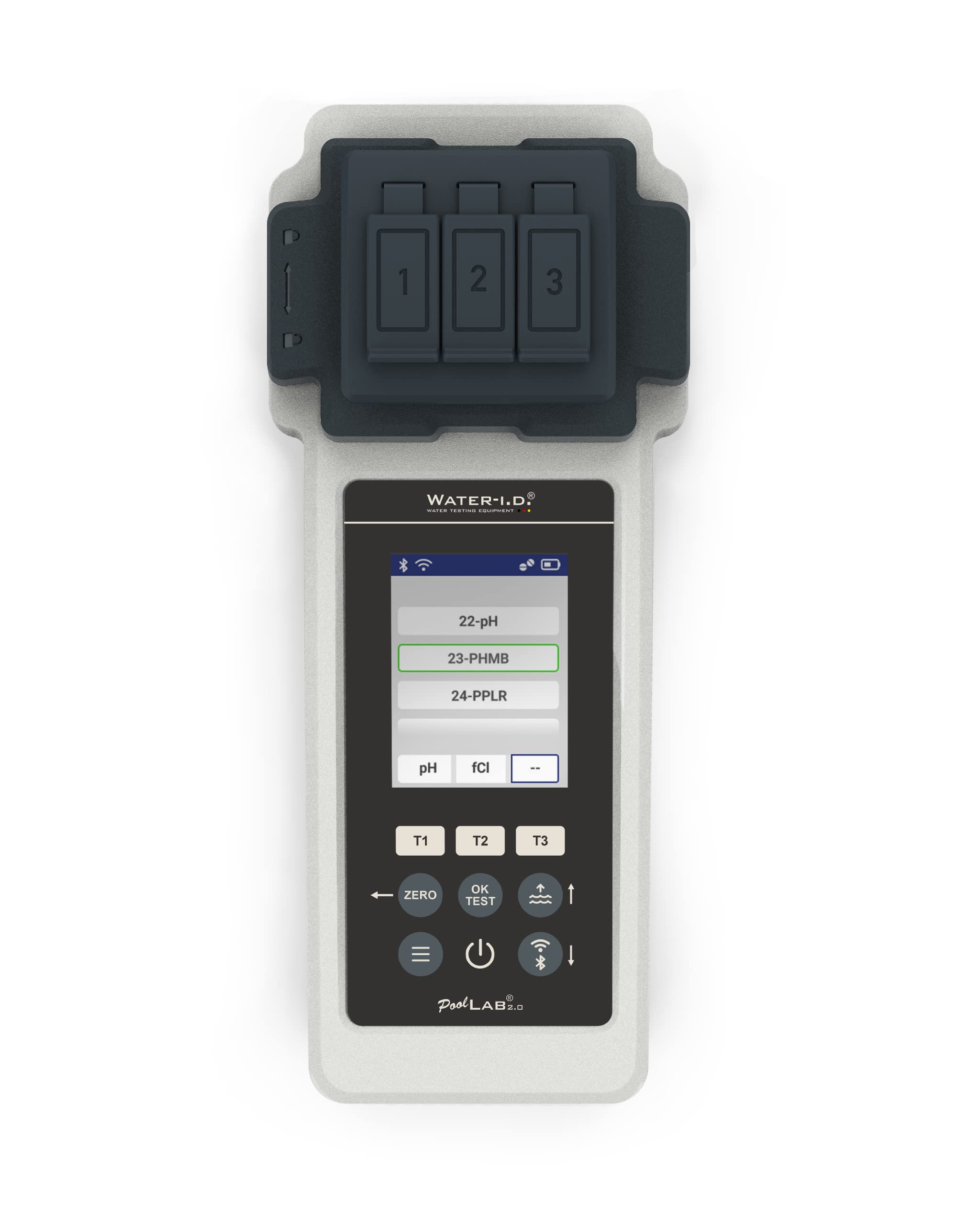 PoolLab 2.0 con 70 compresse di prova e "EXTRA CUvette" Special Edition per MediMuc – 24 parametri – App, software