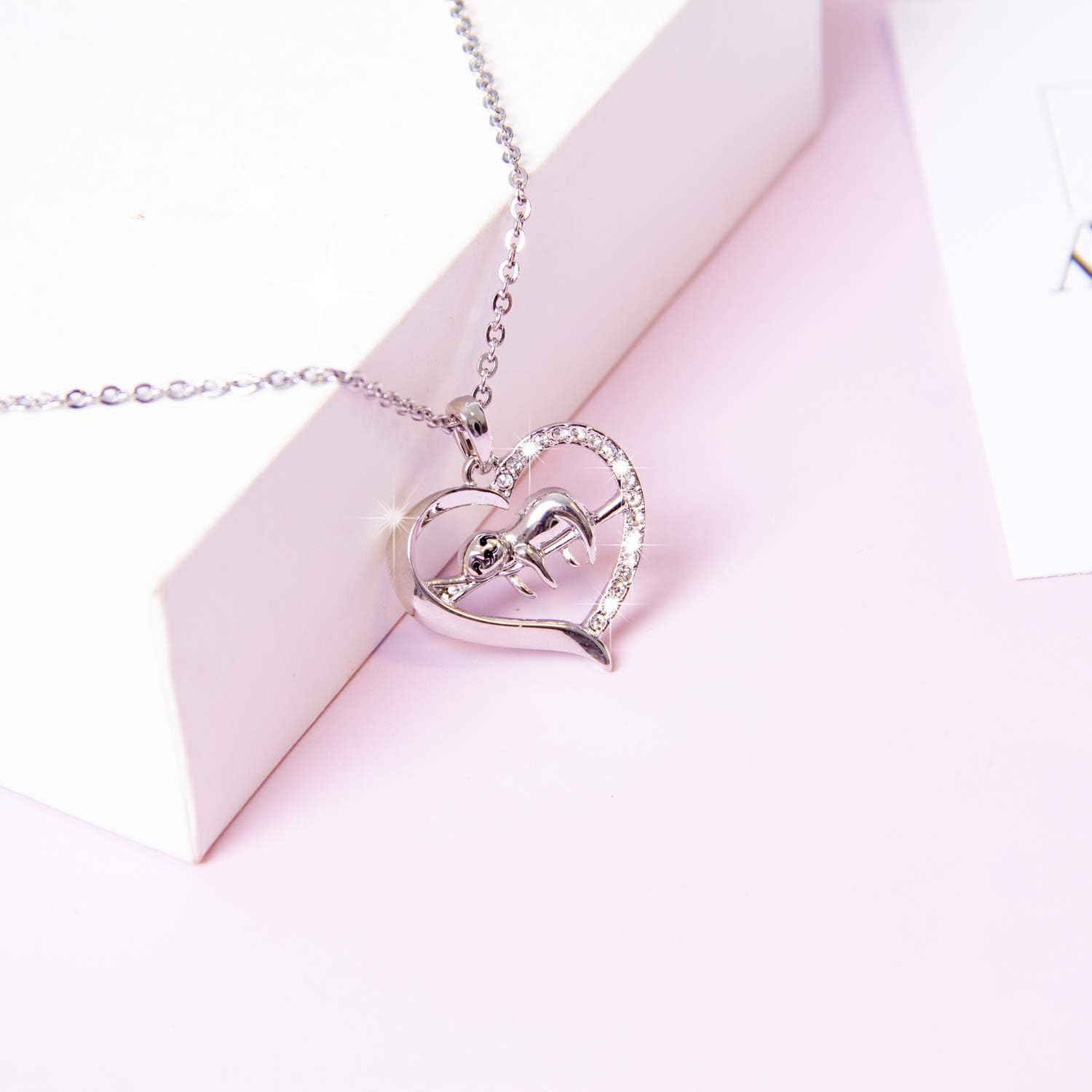 Sloth Necklace Heart Cute Animal Slider Sloths Stuffed Jewelry Engraved Keep me in your heart Gift for Animal Lovers Women - Image 2