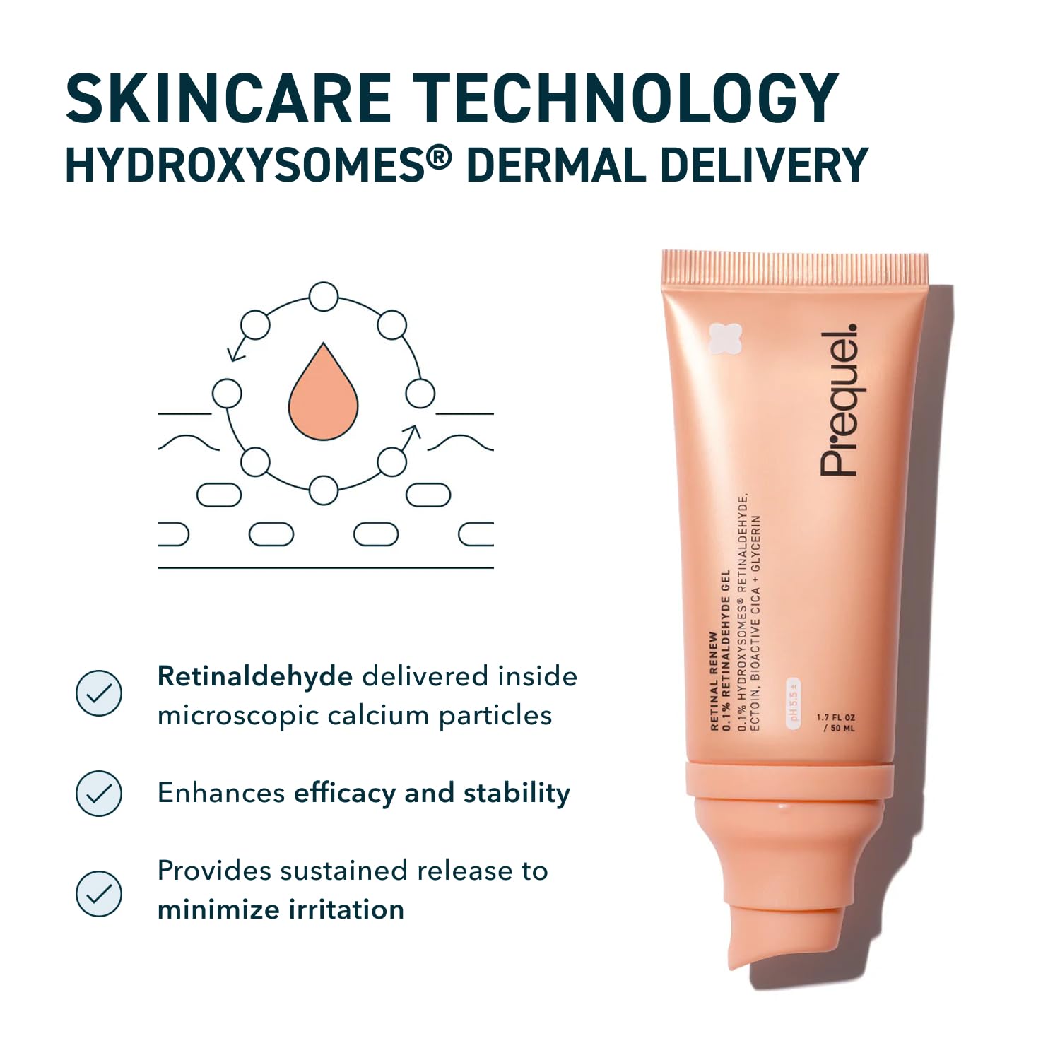Prequel Skin Retinal Renew – 0.2% Retinaldehyde Gel with Ectoin, Cica & Jojoba Oil – Smooths Texture, Firms & Evens Tone – Supports Skin Barrier – Dermatologist Developed – Low-Irritation Retinoid
