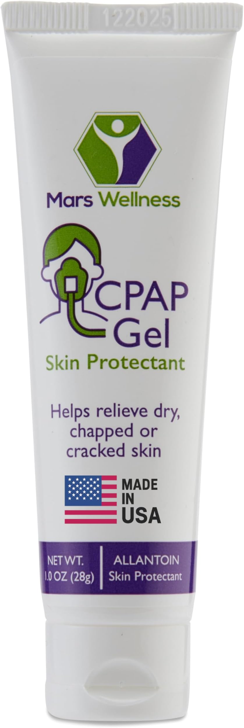 Mars Wellness CPAP Gel Skin Protectant – Soothing and Made in USA – 1oz Before and After CPAP Mask Nose Mask Sealant – Ideal for Dry, Chapped, Cracked Skin - 1 Pack