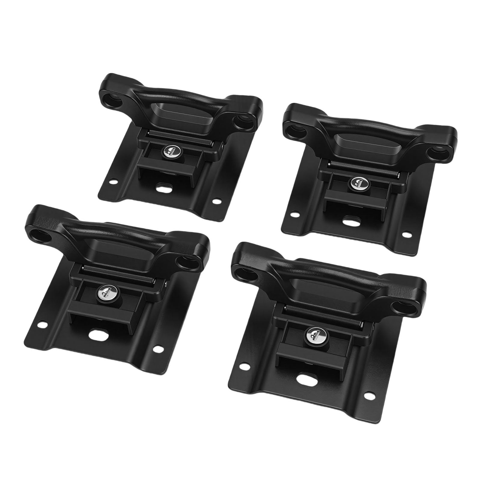 Walfront Anclajes de Amarre para Caja de Camión, Paquete de 4 Anillos de Anclaje de Metal con Acabado Protector, Amarres de Caja de Repuesto para Camiones 2015 a 2025, Seguridad de Carga para