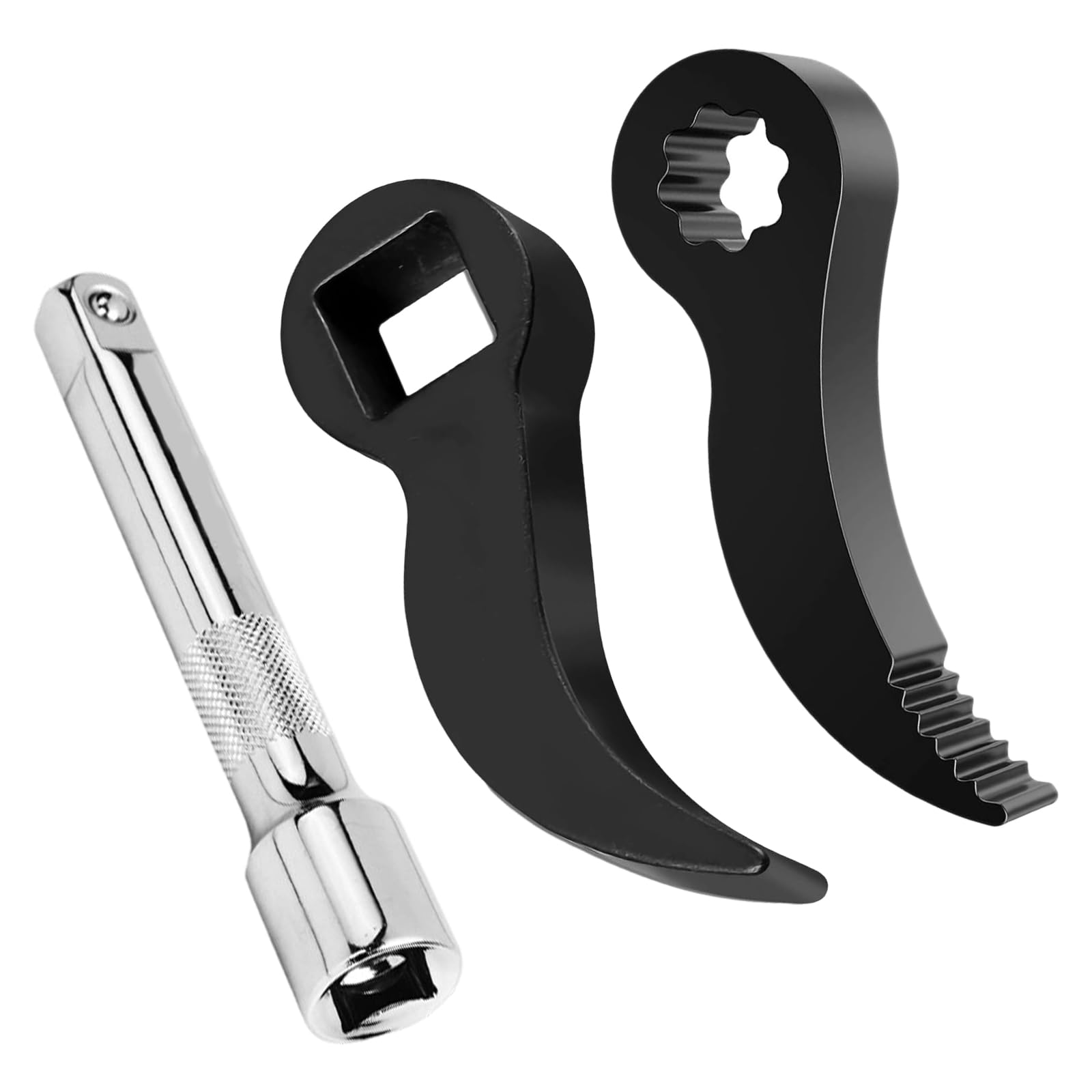Jsuoeo Back 3 Pcs 1/2 Inch Crowbar Key Adapter Wiht Breaker Bar, Pry Bar Wrench Adapter Head Tools For Tight Spaces Automotive And Machine Repair
