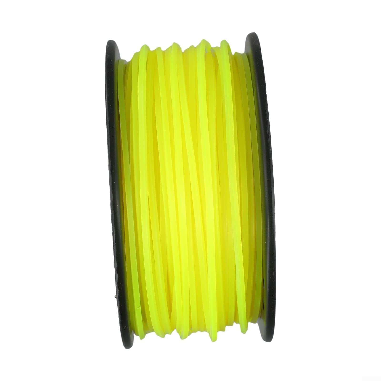 Fil en nylon jaune de 3 mm pour débroussailleuse à gazon de 100 m de long, forme carrée pour une coupe facile