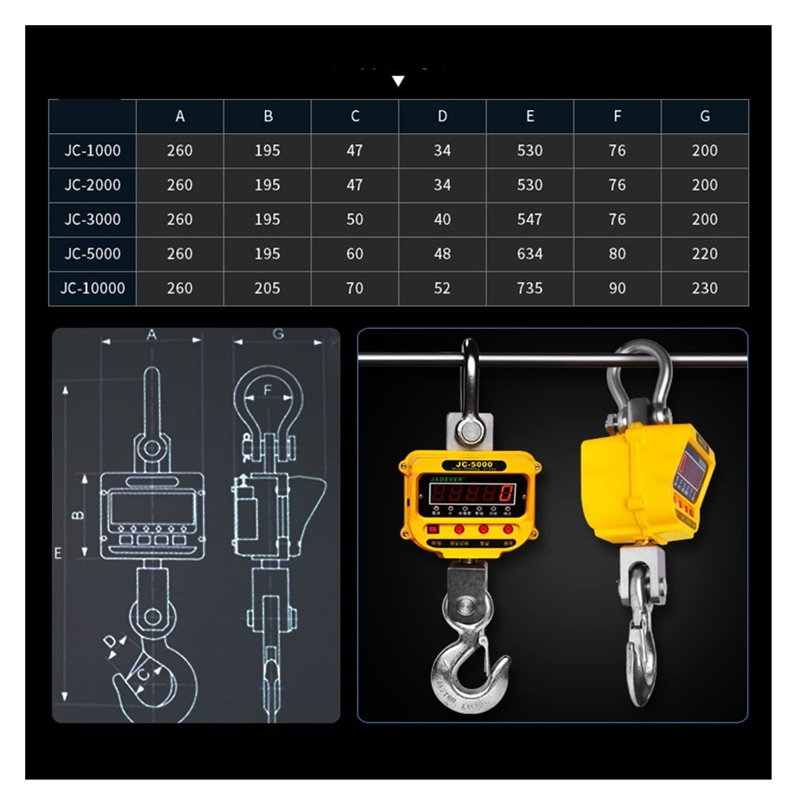 Skala hakowa Elektroniczna waga 3T 5t 10T Przemysłowa Heavy Duty do gospodarstwa, fabryki, budownictwa, polowania,Precyzyjne Ważenie(10T)