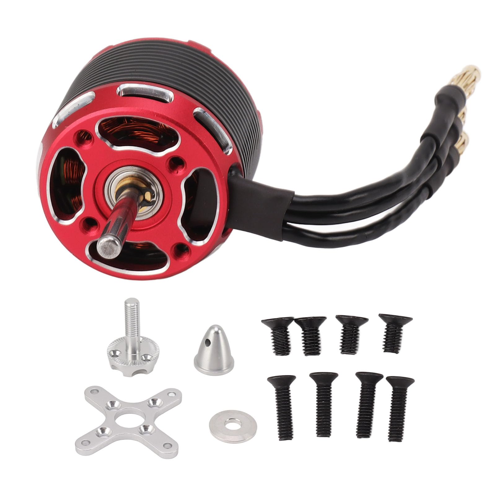Motor sin escobillas para avión de ala fija, alta velocidad, alto par, bajo nivel de ruido, calor, motor sin escobillas RC Outrunner para aviones teledirigidos, drones, neg (910KV)