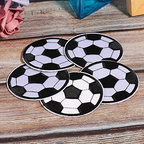 ZPSHYD 10 Pezzi Toppe Ricamate Pallone da Calcio Zaino Toppe Termoadesive Accessori per Abbigliamento Riparazione Patch Adesivo Distintivo per Abbigliamento per Bambini Jeans