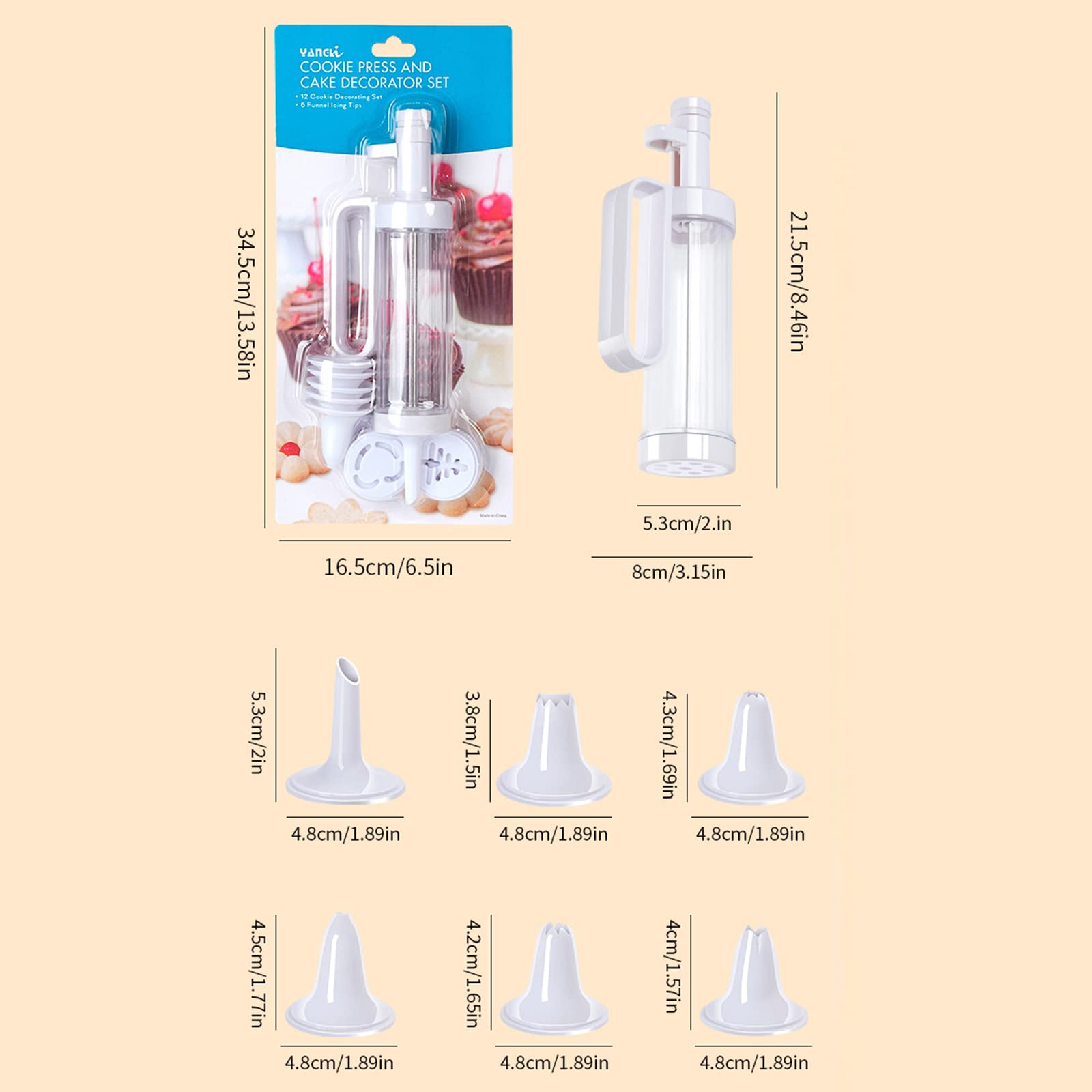 Cake Cream Decorating Guns Set Nozzles Flower Piece Suit Pastry Cookie Syringes Muffin Dessert Extruders Kitchen Gadget Piping Tools