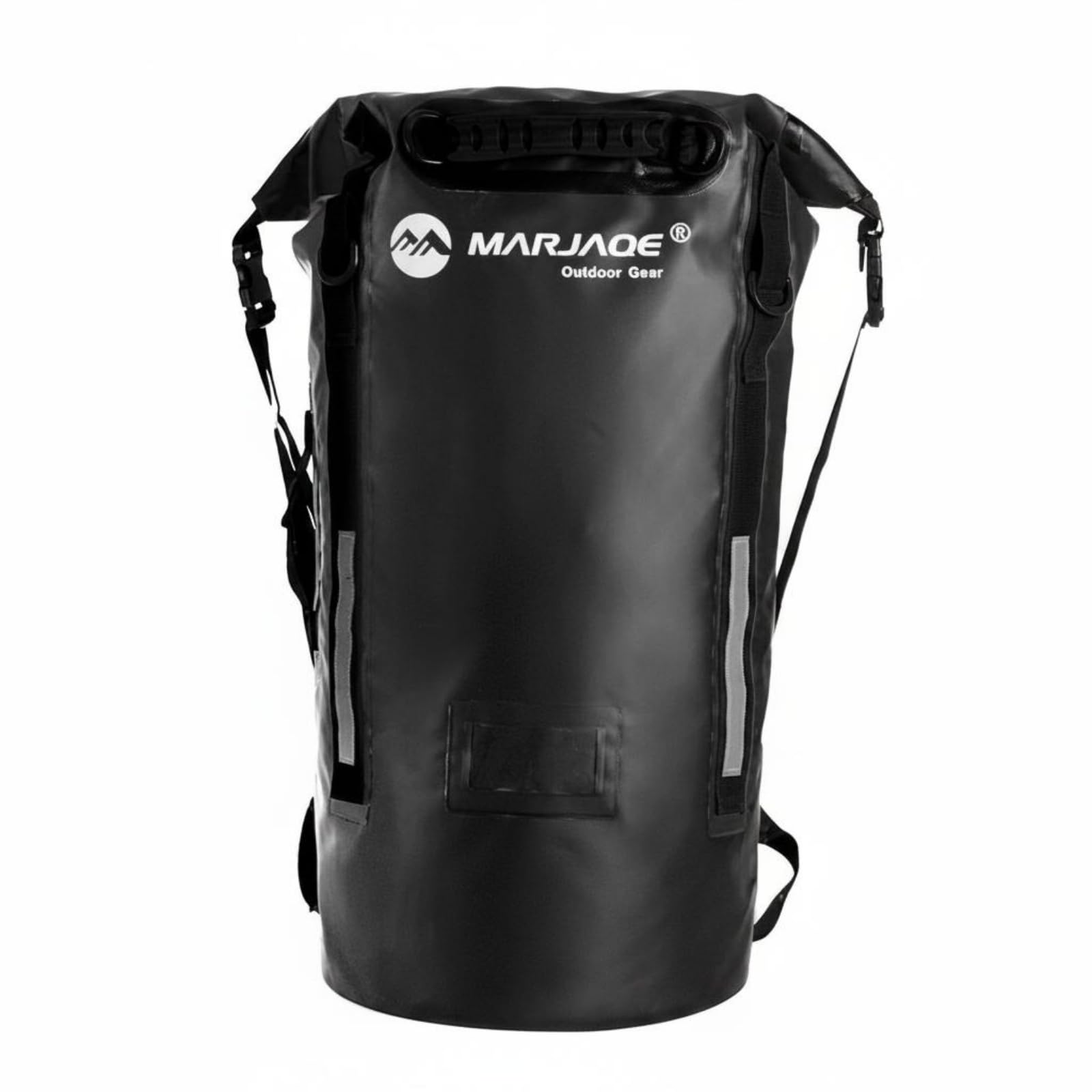Zaino Roll-Top Impermeabile Strisce Riflettenti Zaino Roll-Top Cinghie di Compressione Attrezzatura Outdoor per Rafting, Array, Nero, 40L