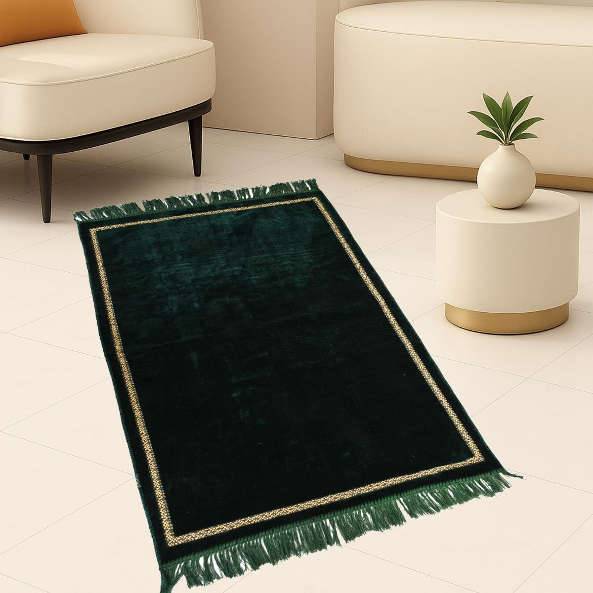 Velvet Prayer Mat - Blue Janamaz for Namaz -13