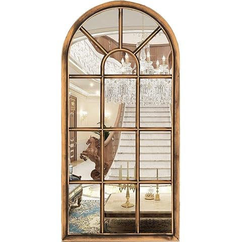 DEENZ Arched Wall Mirror in Brushed Copper Cover