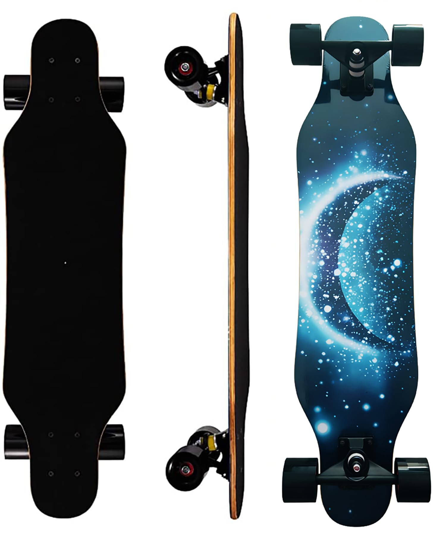 Mini Cruiser Longboard, 31 Inch Small Size Wide Wheel Skateboard, Beginner Stable & Easy-to-Control Skateboard, Suitable for Park & Street Riding,