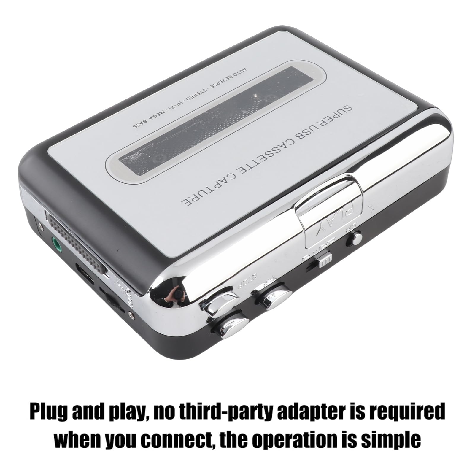 Captura de convertidor de cassette a MP3 USB, convertidor de cassette Reproductor de cinta digital portátil Captura cassette de audio estéreo/cinta a PC Convertidor de conmutador de MP3 con auriculare