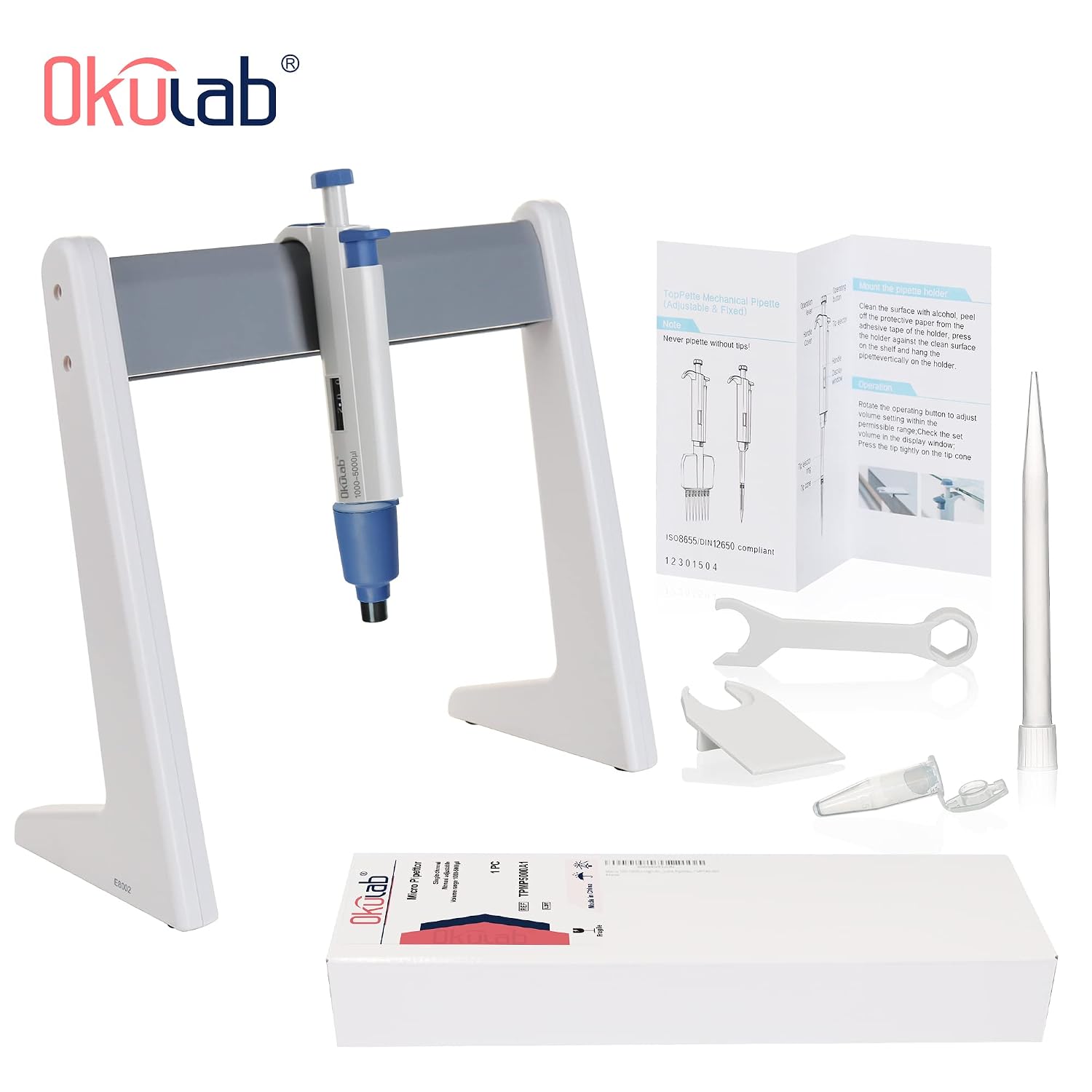 Single-Channel Micropipette, 1000-5000μl, Manual Adjustable Mechanical Pipette, High-Accurate, Variable Volume, Autoclavable, TPMP5000A1