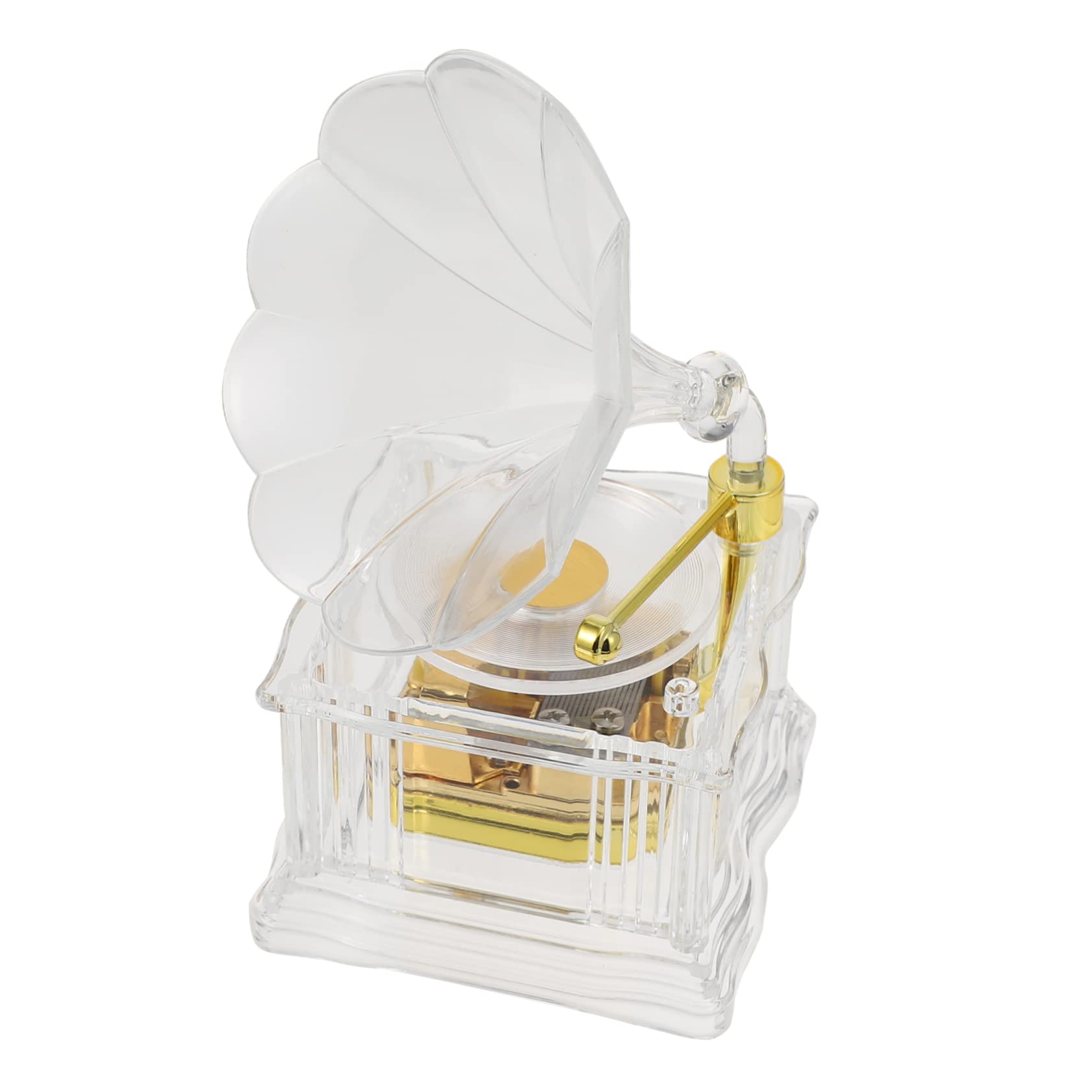 Caja de música de acrílico PRETYZOOM con luz y diseño decorativo para el hogar
