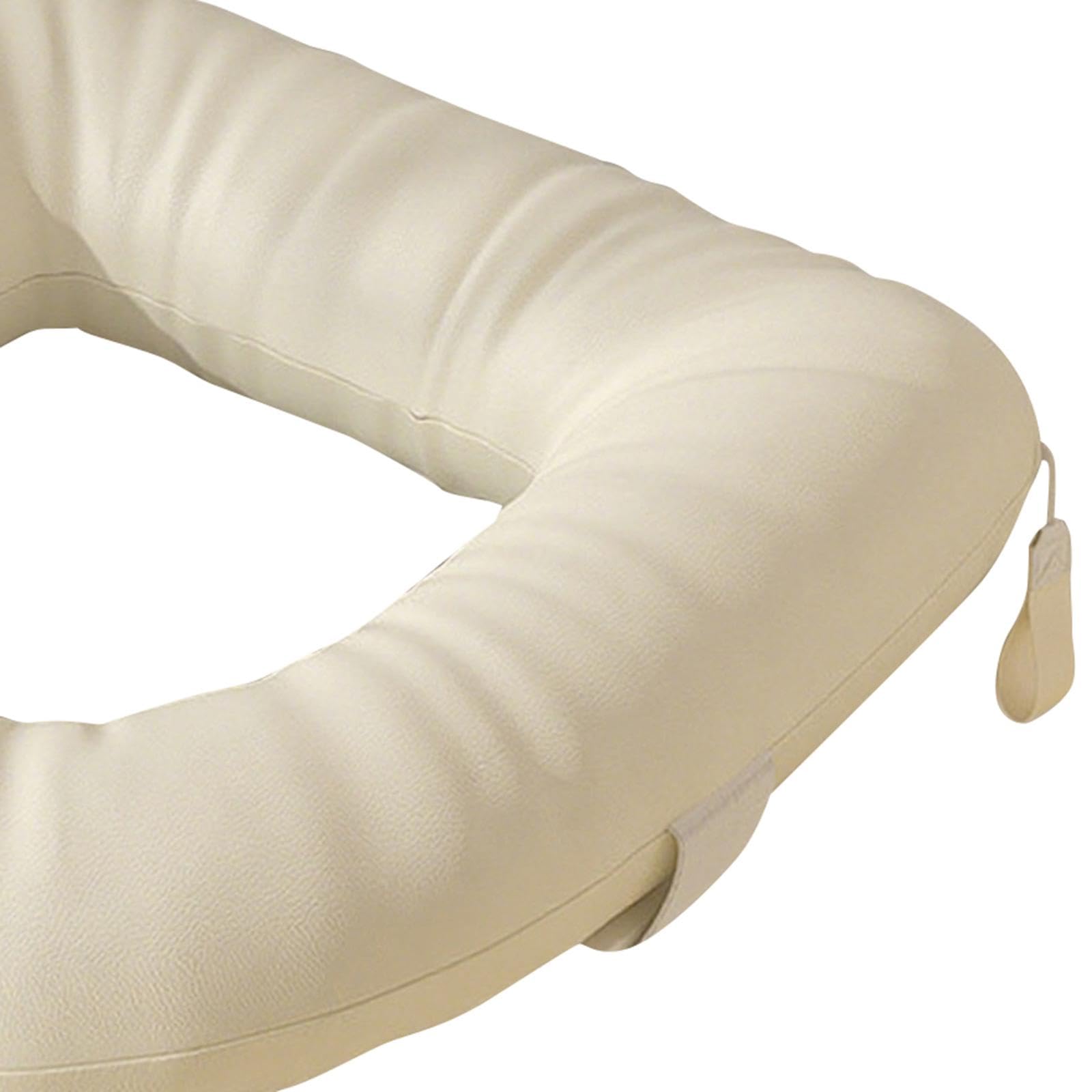 predolo Rialzo per Sedile Wc in Materiale EVA in Pelle PU, Cuscino per Sedile Del Water Impermeabile E Spesso, Coprisedile per Wc Aggiunge 3 Pollici per I Pazienti Anziani, Beige