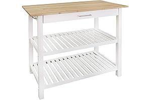 Casual Home Solid Hardwood Top Food Prep Table