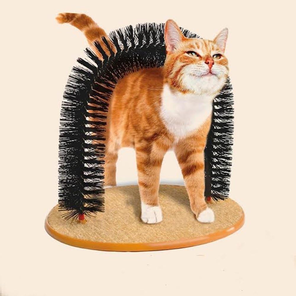 Cat Groom Selbstpflegendes Katzenspielzeug – Haustier-Katzenbogen-Selbstpfleger und Massagegerät – Pflegespielzeug Haustierkatzenkratzerspielzeug Fellpflegebürste – Verhindert Haarballen und kontrolli