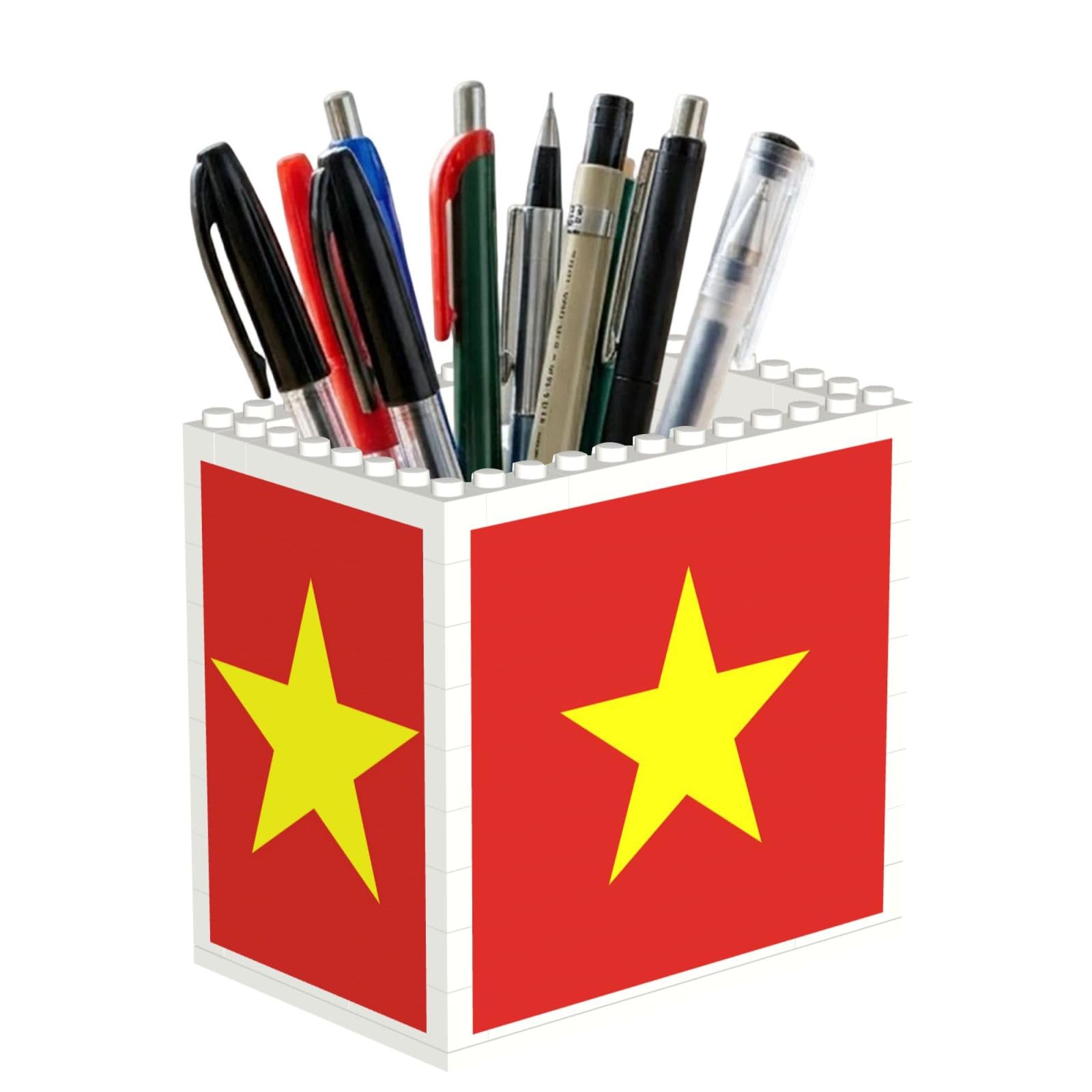 SXZVVBN Vietnamese flag Building Block Desk Tidy ABS Organiser
