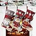 Awroutdoor Chaussettes de Noël à Suspendre,Set de 3 Grandes 48cm Sac Cadeau de Noël Suspendue pour Bonbon Biscuit Chocolat Creative Poupée De Noël Décoration De Noël pour La Décoration De Fête De Noël