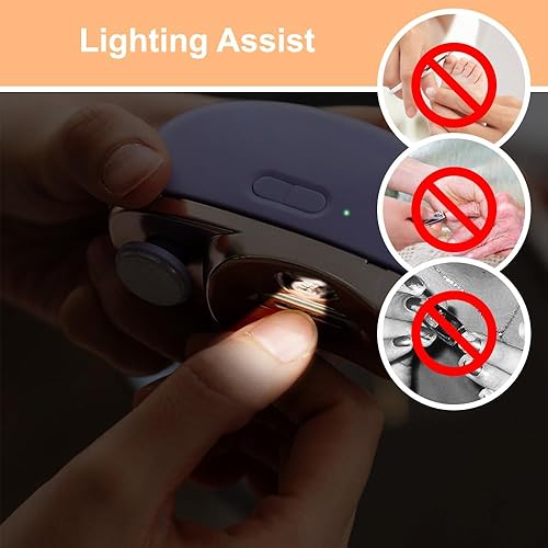 Miniatura 5 de Cortaúñas eléctrico, cortaúñas para personas mayores, 2 en 1, recortadora de uñas automática 2 en 1 con pulido, cortaúñas para hombres, mujeres,