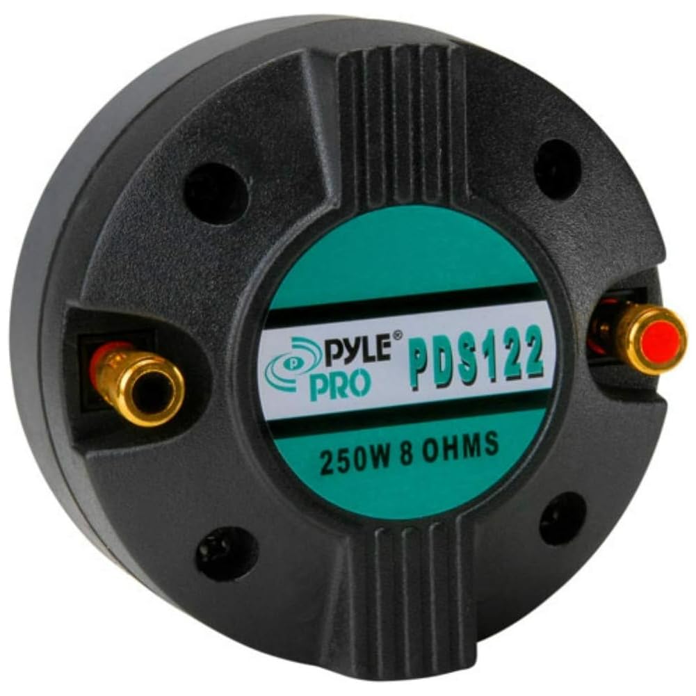 KIT SET PER PYLE PDS122 1 driver a compressione tweeter 125 watt rms 250 watt max, filettatura da 1" 2,5 cm, casa, feste, cassa, 8 ohm, 95 db, bobina 3,5 cm, 1 pezzo + condensatore omaggio