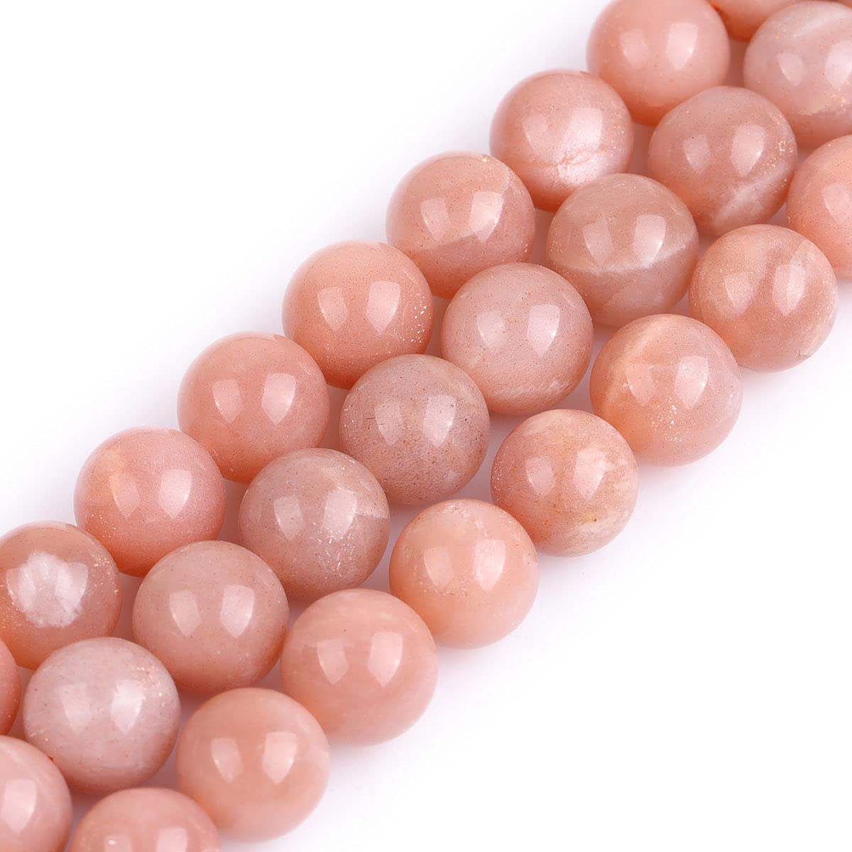 GEM-Inside Natural 12mm AAA Orange Sunstone Round Gemstone Semi Precious Loose Beads for Jewellery Making 15'' โ image 1