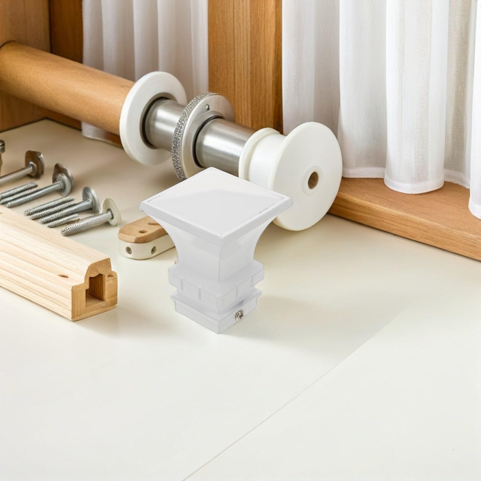 Terminali Quadrati per Aste per Tende in Metallo Spessi Set da 2 Pezzi estremità Decorative Resistenti per Bastoni Tende da Finestra Adatti per Ambienti Interni