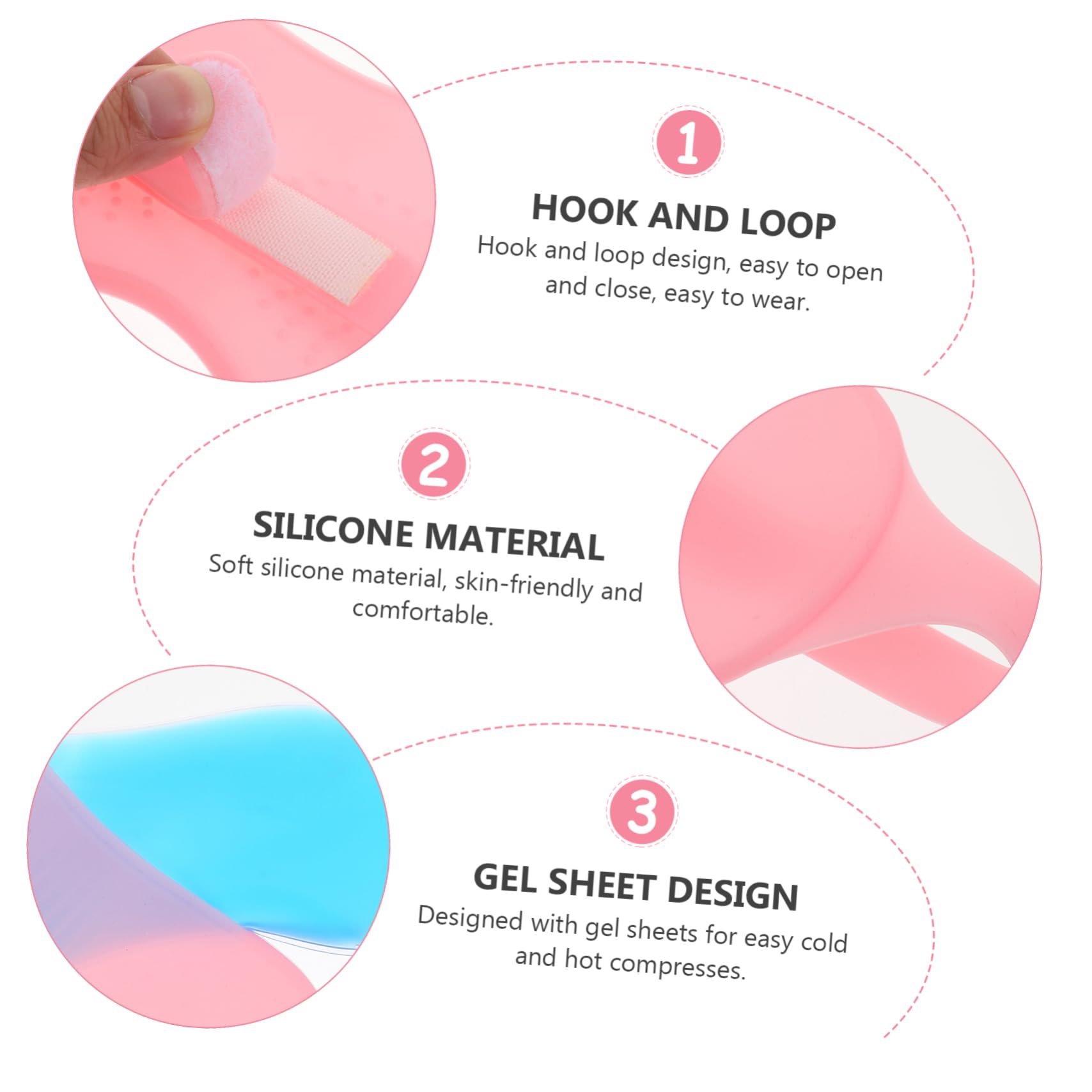 Antifaz de Silicona Gel Rosa para Dormir y Compresa Ocular