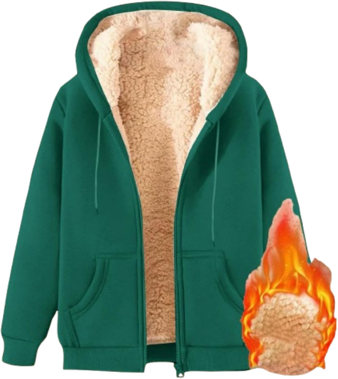 LEOCLOTHO Giacca da Uomo Invernali Caldo Giubbini Cappuccio Collo di Pelliccia Parka Giubbotto Lunga Cappotti (Beige, M