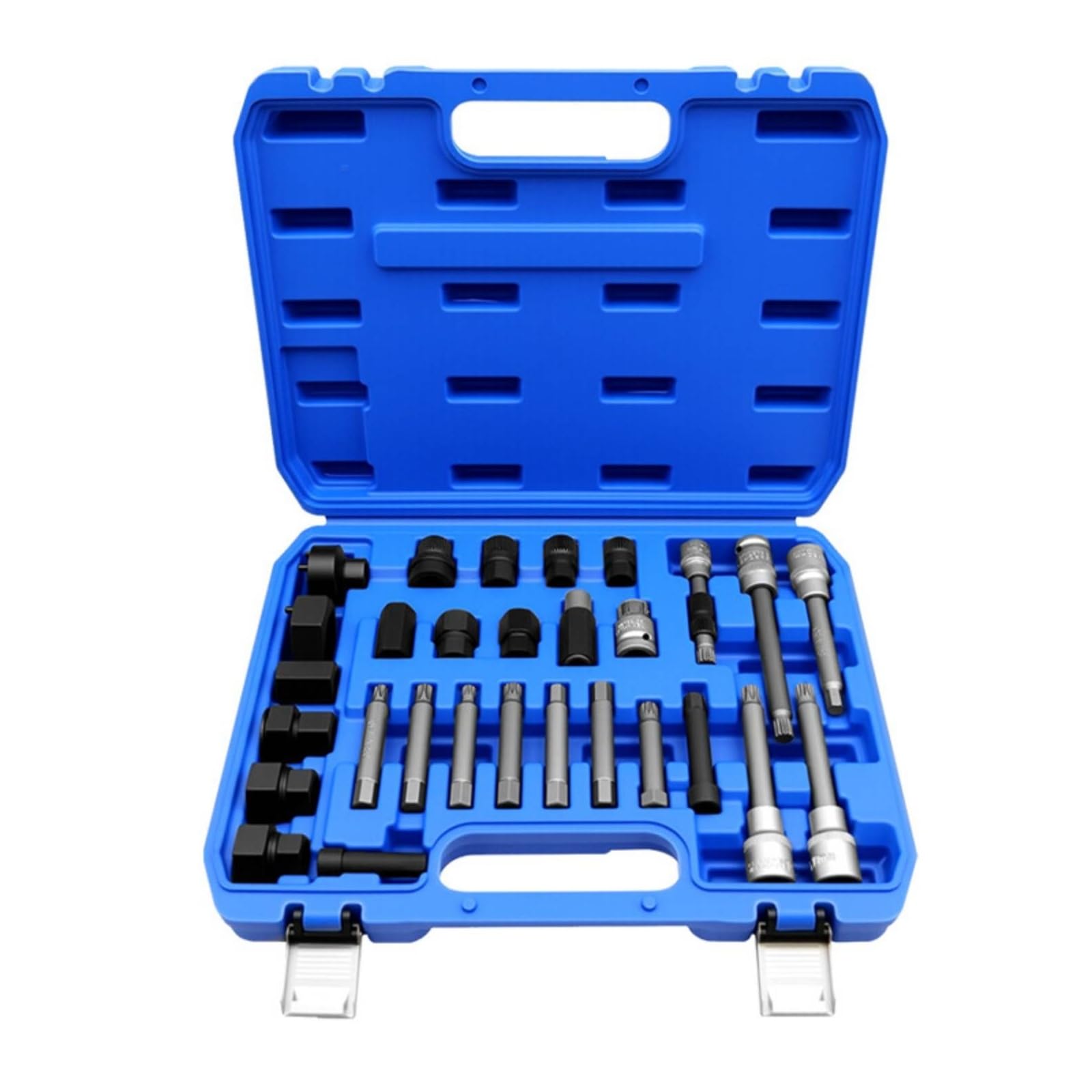 30 Piezas Extractor Polea Alternador Organizado Juego con Adaptadores Completo Maletín Herramientas con Vasos para Mecánicos