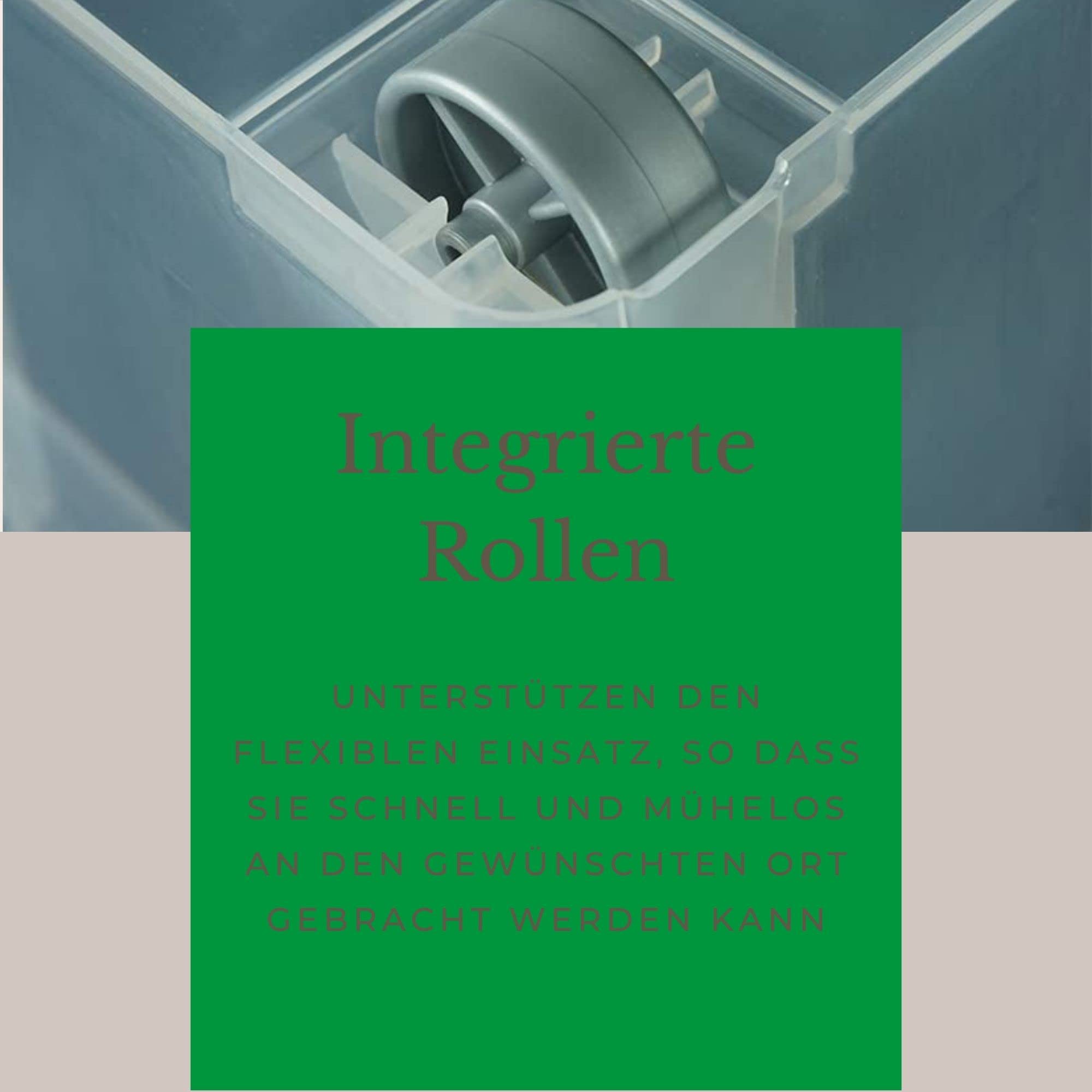 Novaliv 3x Aufbewahrungsboxen mit Deckel Rollen 80l 61x40x46 transparent Grau Anthrazit Kunststoffbox mit Deckel Stapelkiste Verstauboxen Spielzeugkisten Stapelbox