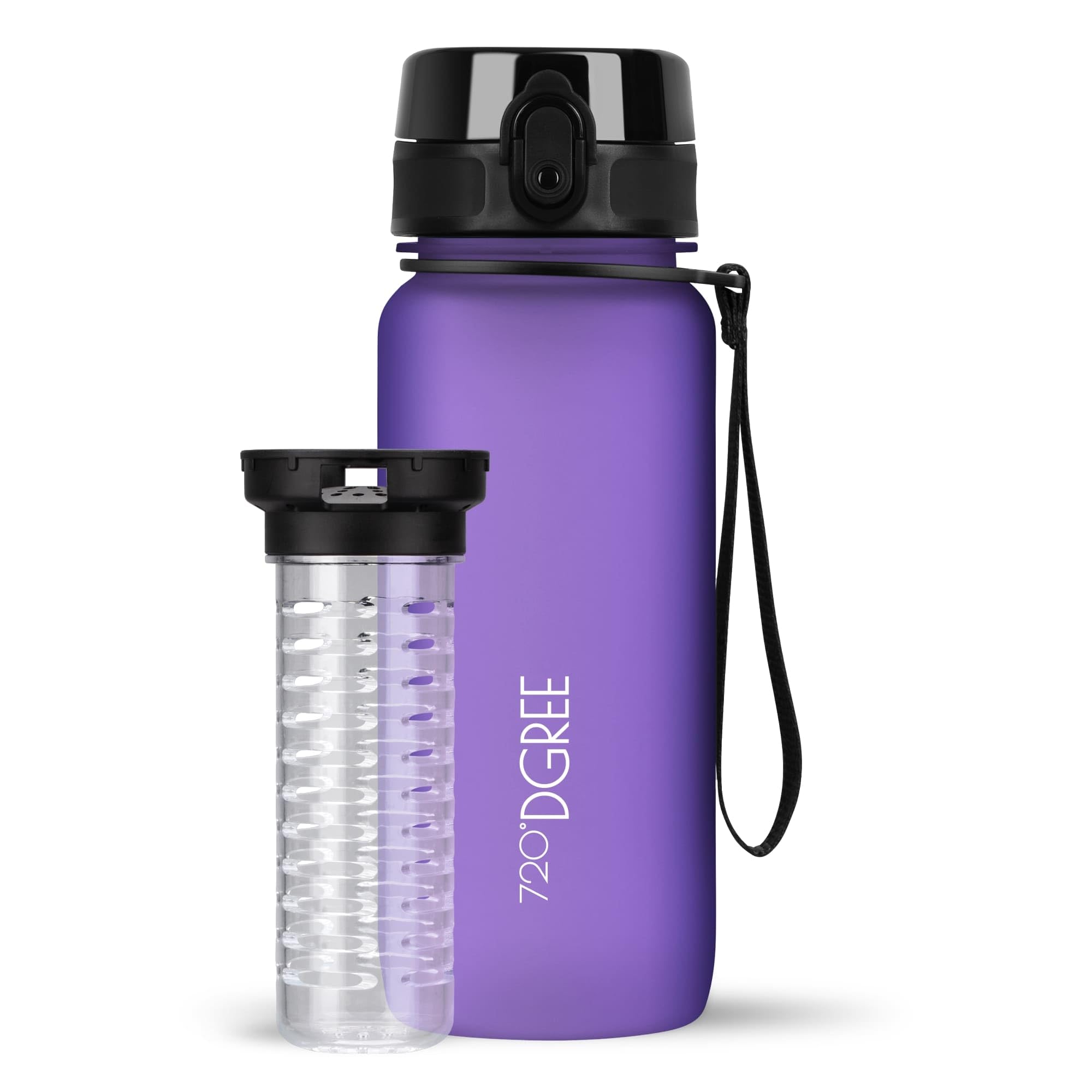 720°DGREE Water Bottle “uberBottle“ - 650 ml softTouch +Fruit-Infuser, BPA-Free Tritan, Leakproof, Reusable Drinking Bottle - Sports Bottle for Gym, Kids, School, Fitness, Running, Travel, Office — image 1