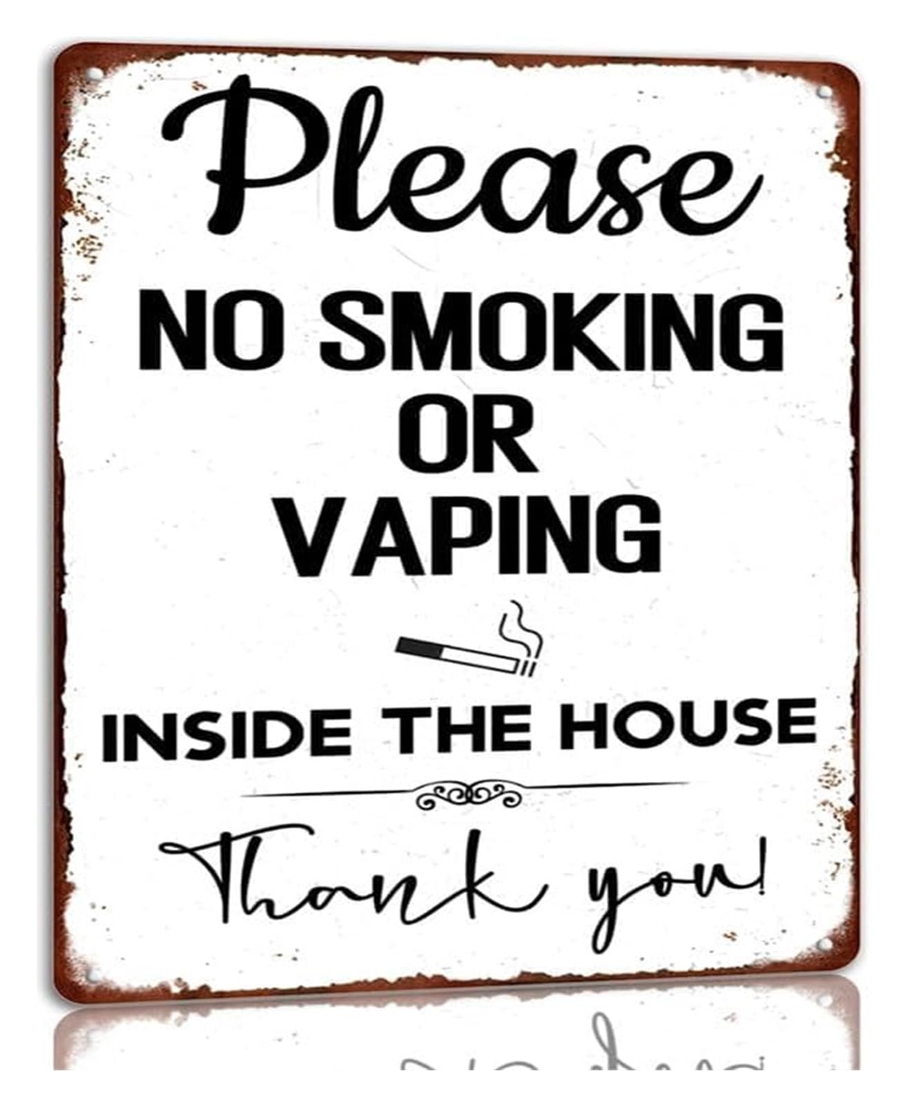 FNYUVNFAF Retro Tin Sign Smoke Zone Vape Zone Humorous House Rule Plaque for Living Room Bedroom Office Garage 8 X 12 inch